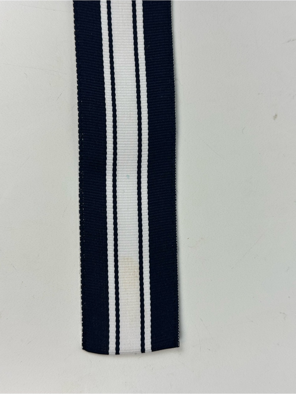 Lauren Ralph Lauren Navy and White Striped Ribbon Belt with Gold Ring - Picture 7 of 12
